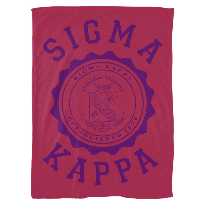 Sigma Kappa Seal Fleece Blankets Sigma Kappa Seal Fleece Blankets