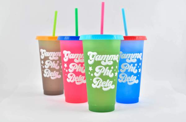 Gamma Phi Beta Color Changing Cups (Set of 4)