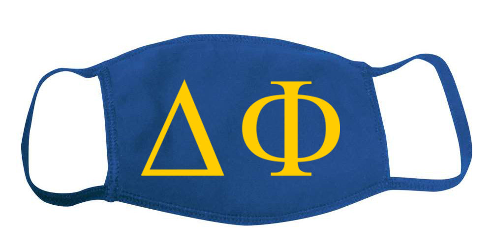 Delta Phi Face Mask With Big Greek Letters