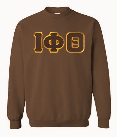 Iota Phi Theta Crewneck Sweatshirt with Sewn-On Letters