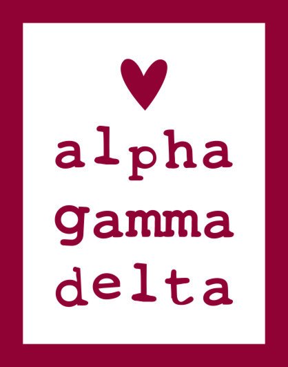 Alpha Gamma Delta Heart Sticker