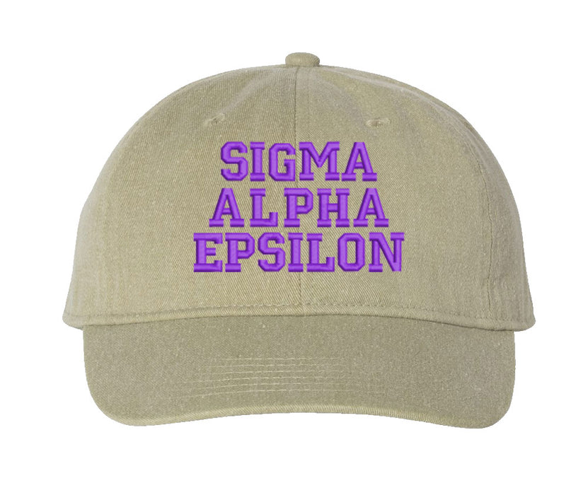 Sigma Alpha Epsilon Comfort Colors Varsity Hat