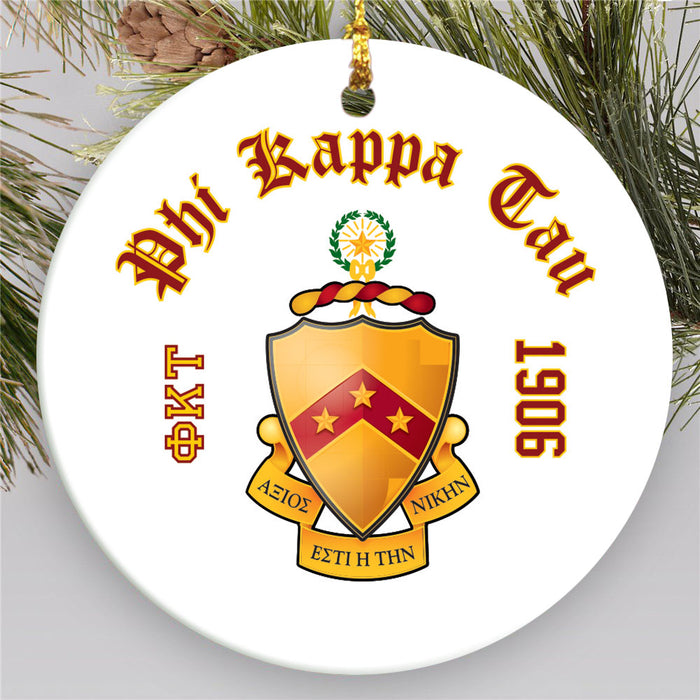 Phi Kappa Tau Round Crest Ornament