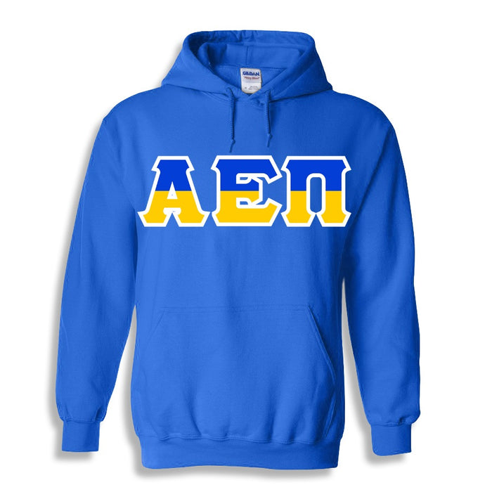 Alpha Epsilon Phi Two Toned Lettered Hooded Sweatshirt