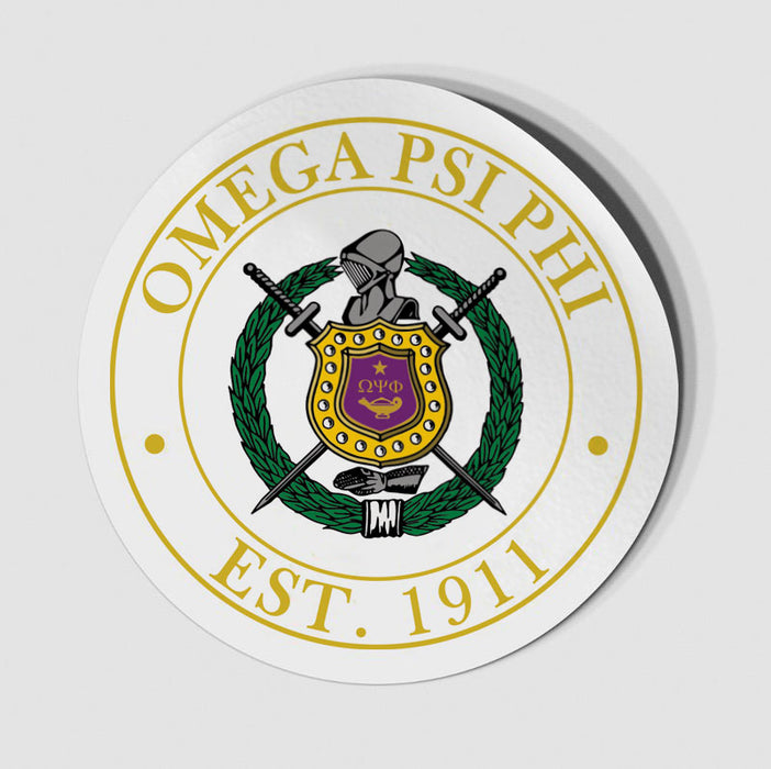 Omega Psi Phi Circle Crest Decal
