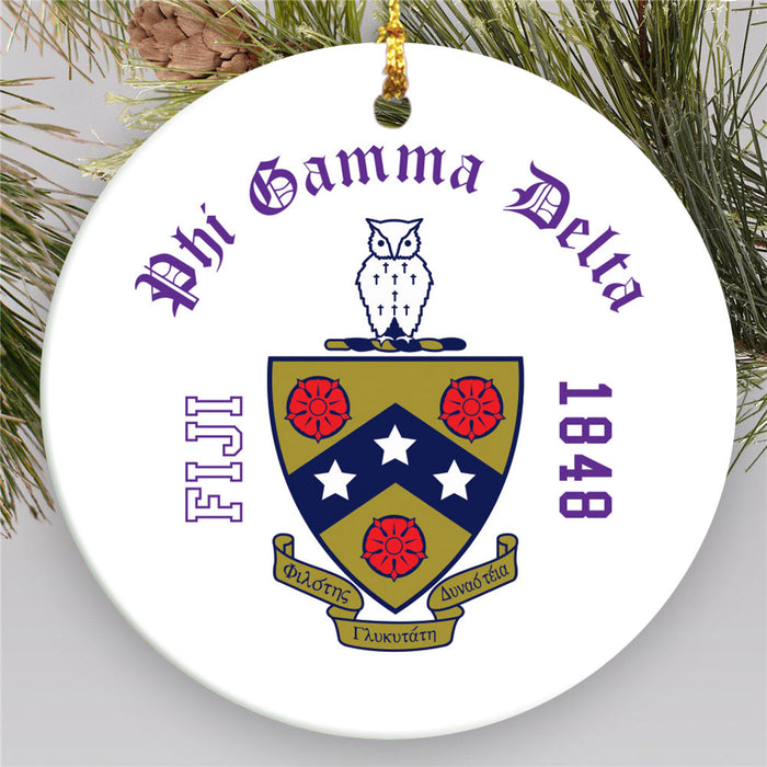 Phi Gamma Delta Round Crest Ornament