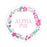 Alpha Phi Floral Wreath Sticker