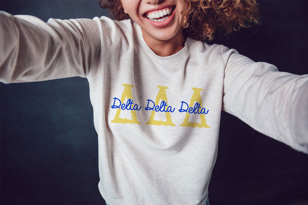 Delta Delta Delta Cozy Boyfriend Crew Neck Sweatshirt