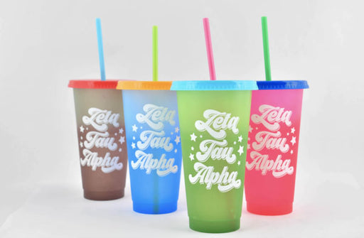 Zeta Tau Alpha Color Changing Cups (Set of 4)