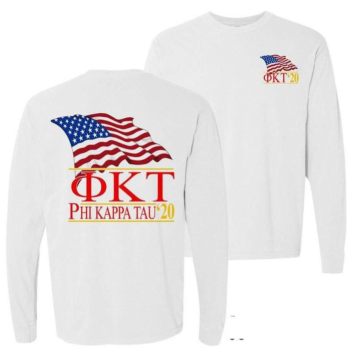 Phi Kappa Tau Patriot Flag Comfort Colors Long Tee