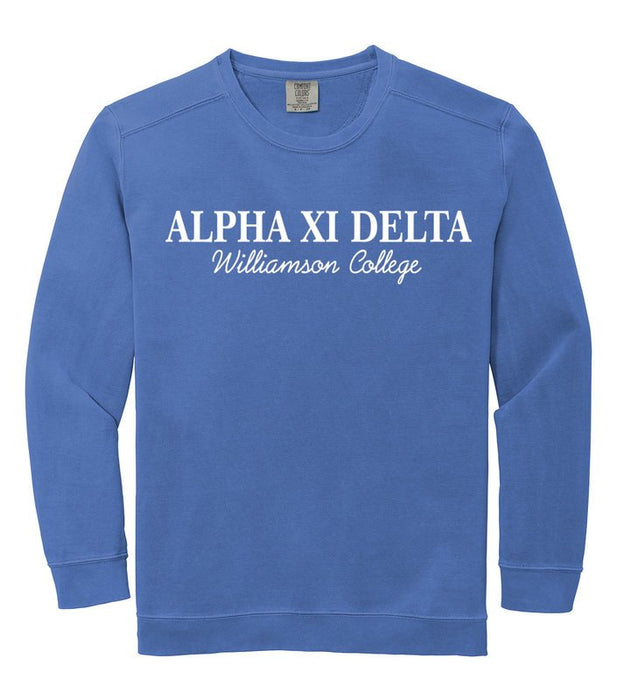 Alpha Xi Delta Comfort Colors Script Sorority Sweatshirt