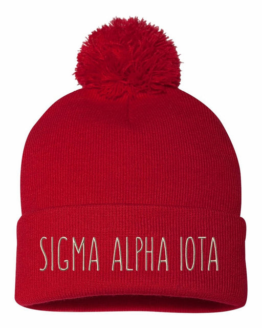 Sigma Alpha Iota Sorority Beanie With Pom Pom