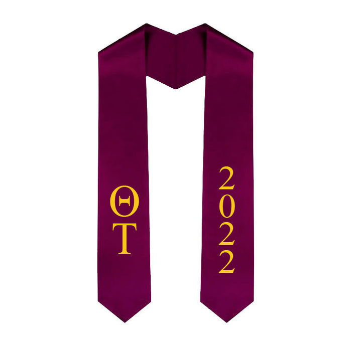 Theta Tau Vertical Grad Stole with Letters & Year