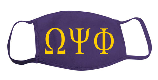 Omega Psi Phi Face Mask With Big Greek Letters