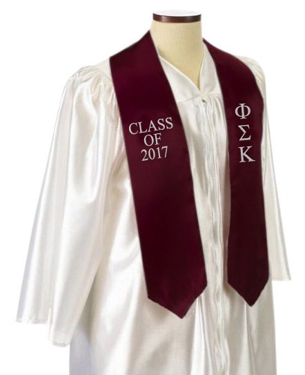 Phi Sigma Kappa Classic Colors Embroidered Grad Stole