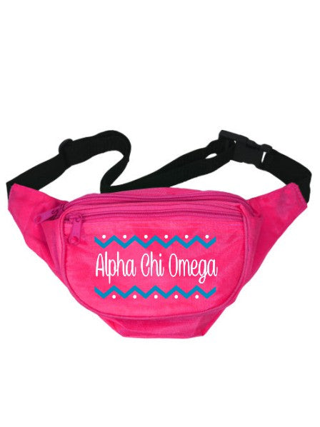 Alpha Chi Omega Dotted Chevron Fanny Pack