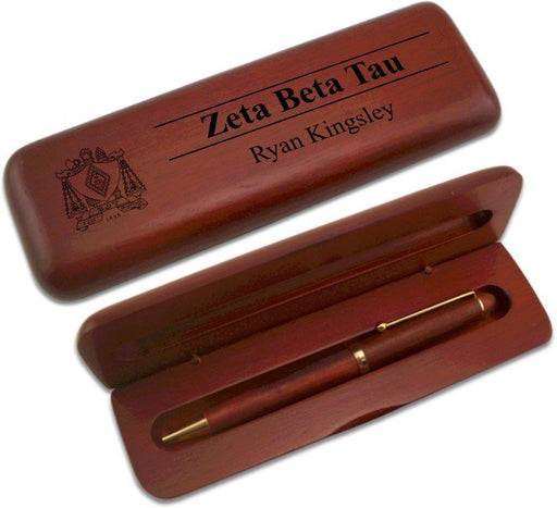 Zeta Beta Tau Wooden Pen Case & Pen