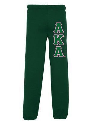 Alpha Kappa Alpha Sweatpants with Sewn-On Letters