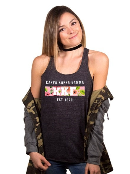 Kappa Kappa Gamma Floral Letter Box Flowy Tank