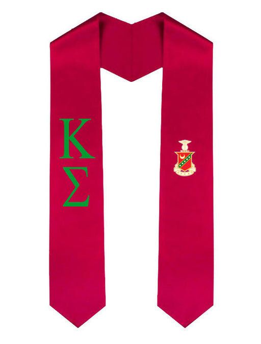 Kappa Sigma Lettered Graduation Sash Stole with Crest