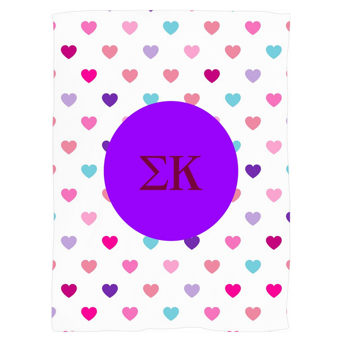 Sigma Kappa Hearts Fleece Blankets Sigma Kappa Hearts Fleece Blankets