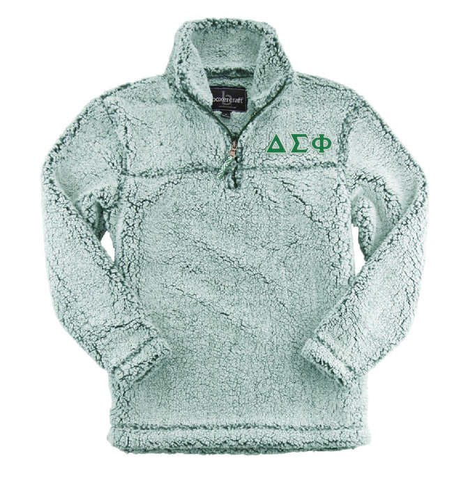 Delta Sigma Phi Embroidered Sherpa Quarter Zip Pullover