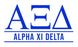 Alpha Xi Delta Custom Greek Letter Sticker - 2.5