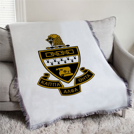 Kappa Alpha Theta Color Crest Afghan Blanket Throw