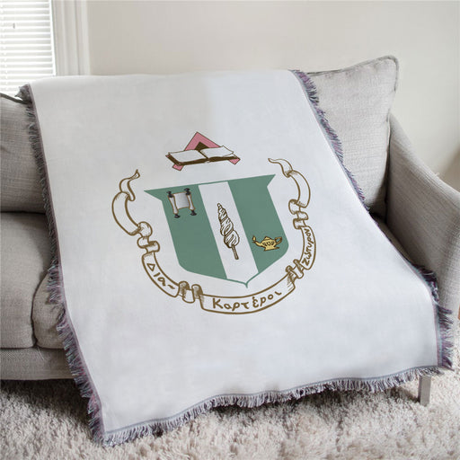 Delta Zeta Color Crest Afghan Blanket Throw