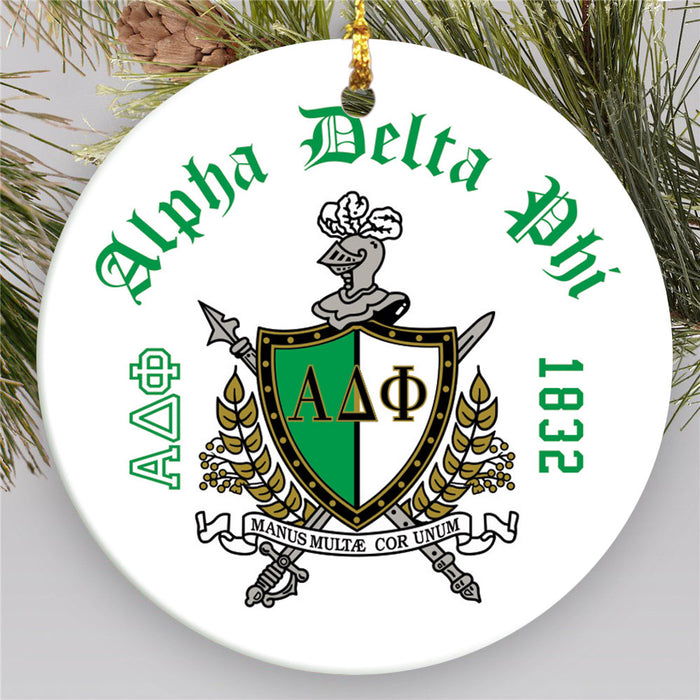 Alpha Delta Phi.jpg Round Crest Ornament