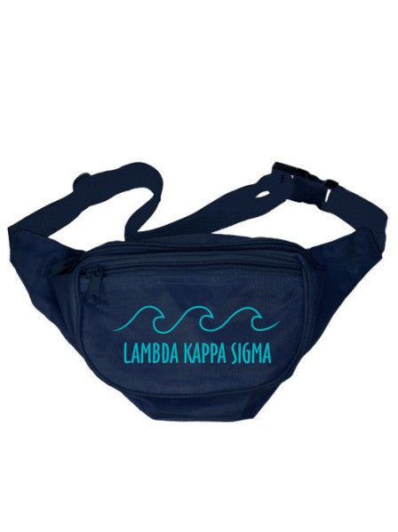Lambda Kappa Sigma Wave Outline Fanny Pack