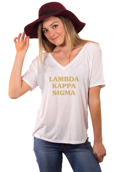 Lambda Kappa Sigma Vintage Flowy V-Neck