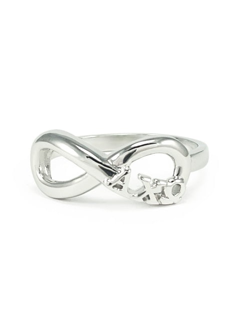 Alpha Chi Omega Sterling Silver Infinity Ring
