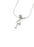 Delta Gamma Sterling Silver Lavaliere Pendant with Clear Swarovski Crystal