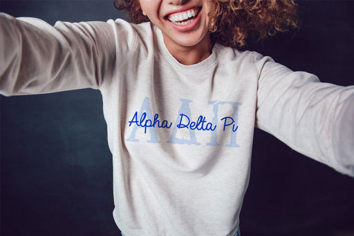 Alpha Delta Pi Cozy Boyfriend Crew Neck Sweatshirt