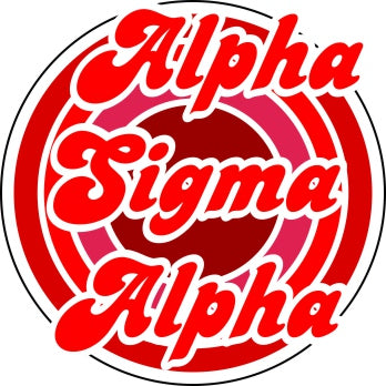Alpha Sigma Alpha Funky Circle Sticker