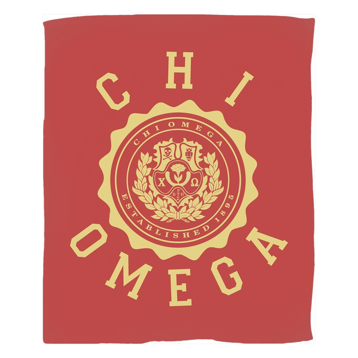 Chi Omega Seal Fleece Blankets Chi Omega Seal Fleece Blankets