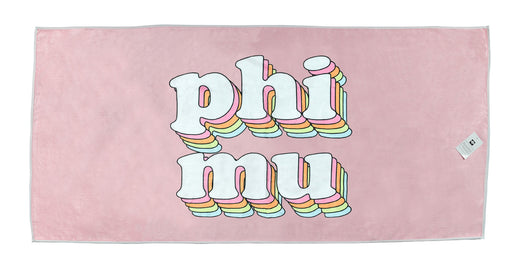 Phi Mu Plush Retro Beach Towel