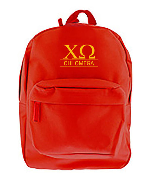 Chi Omega Custom Embroidered Backpack