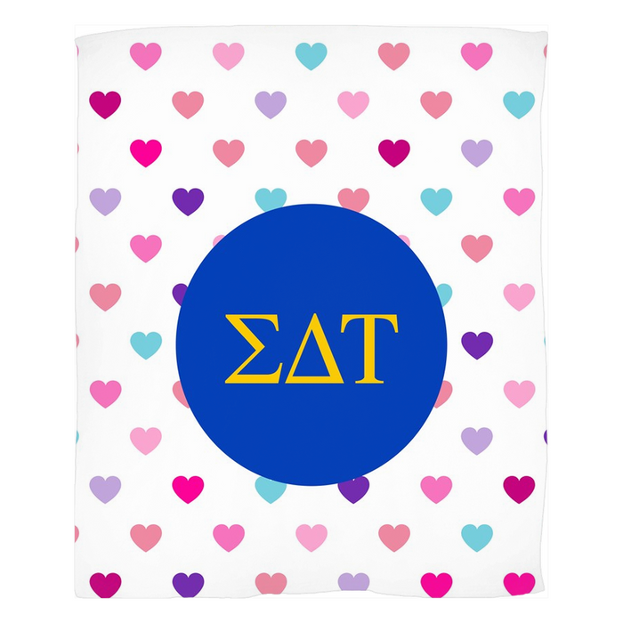 Sigma Delta Tau Hearts Fleece Blankets Sigma Delta Tau Hearts Fleece Blankets