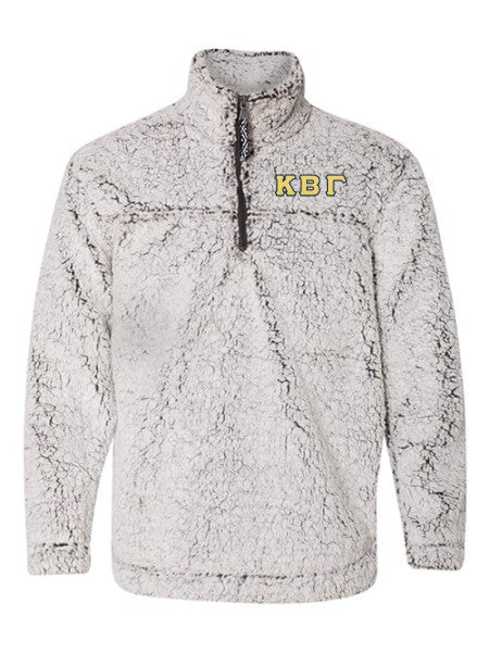 Kappa Beta Gamma Embroidered Sherpa Quarter Zip Pullover