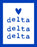 Delta Delta Delta Heart Sticker