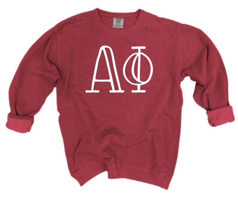 Alpha Phi Comfort Colors Greek Letter Sorority Crewneck Sweatshirt
