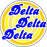 Delta Delta Delta Funky Circle Sticker