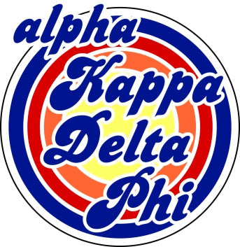 Alpha Kappa Delta Phi Funky Circle Sticker
