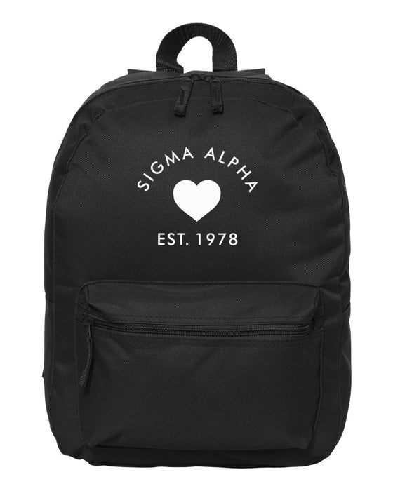 Sigma Alpha Mascot Embroidered Backpack