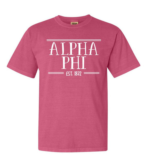 Alpha Phi Custom Comfort Colors Crewneck T-Shirt