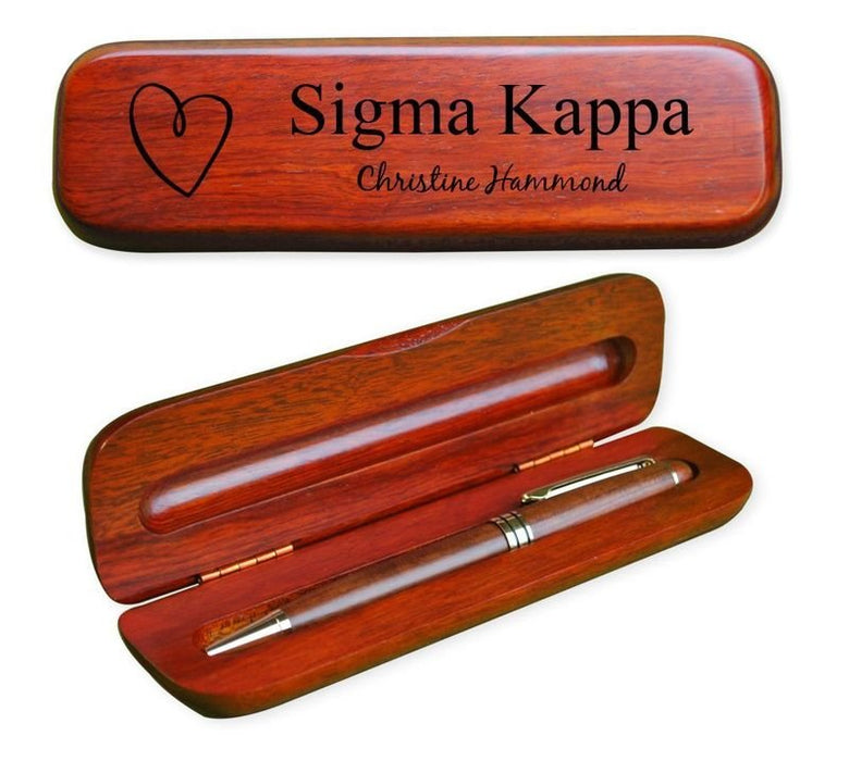 Sigma Kappa Wooden Pen Case & Pen