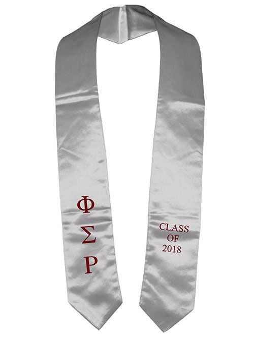 Phi Sigma Rho Classic Colors Embroidered Grad Stole