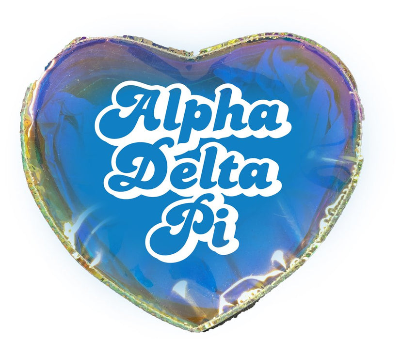 Alpha Delta Pi Heart Shaped Makeup Bag